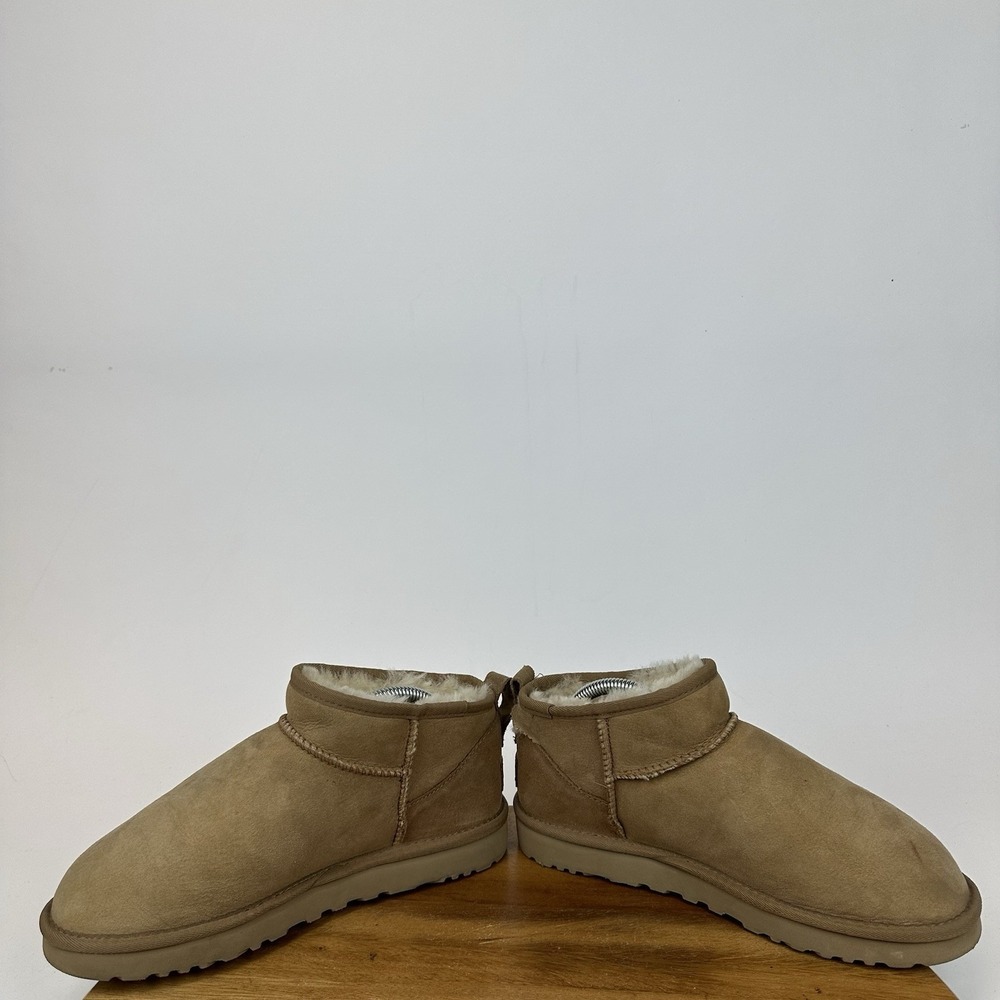 Womens Ugg Classic Ultra Mini Tan Shearling Lined Comfort Boots‎ Size 8 M GUC - Picture 5 of 9